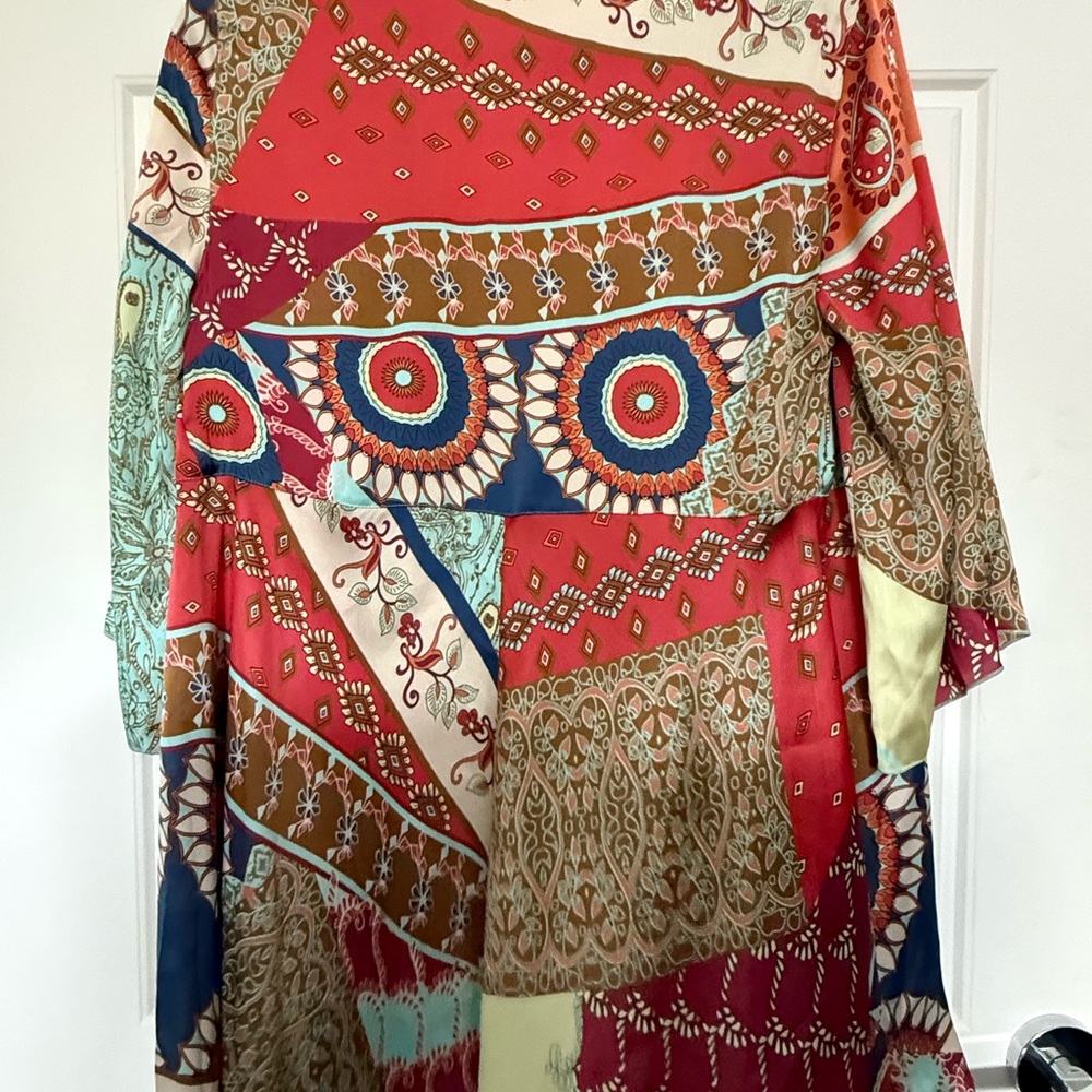 CAbi Multicolor Patchwork Cape - image 8